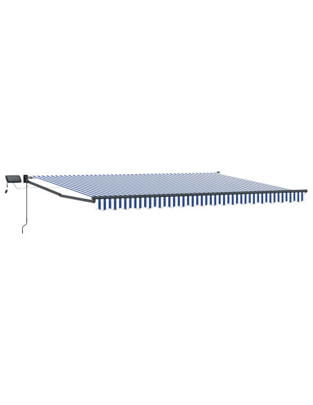 Tenda retrattile manuale con LED Blu e Bianco 4 × 3 m