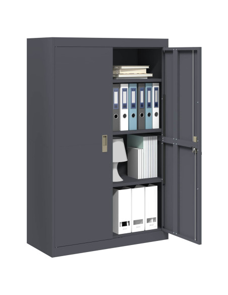 Armadio 2 pcs Antracite 90 x 40 x 140 cm Acciaio