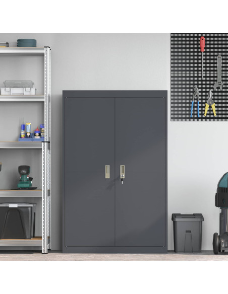 Armadio 2 pcs Antracite 90 x 40 x 140 cm Acciaio