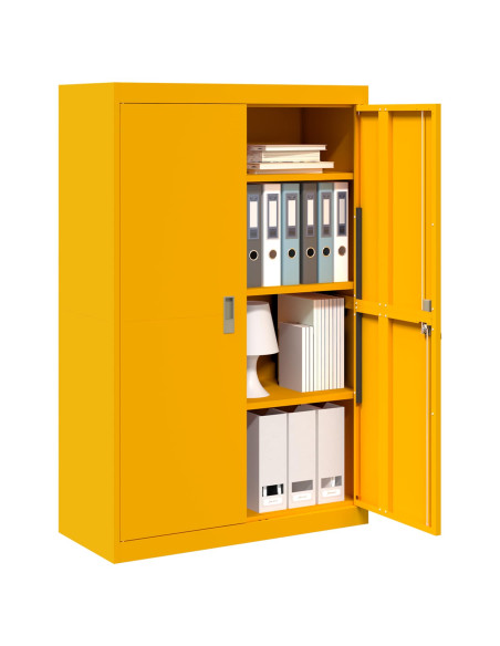 Armadio 2 pcs Giallo senape 90 x 40 x 140 cm Acciaio
