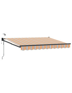 Tettuccio Elettrico Retrattile con Blu e Arancione 3 x 2,5 m