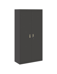 Armadio 2 pcs Nero 90 x 40 x 180 cm Acciaio 2