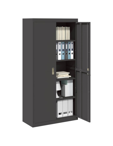 Armadio 2 pcs Nero 90 x 40 x 180 cm Acciaio