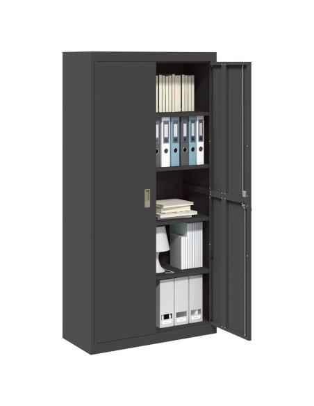 Armadio 2 pcs Nero 90 x 40 x 180 cm Acciaio