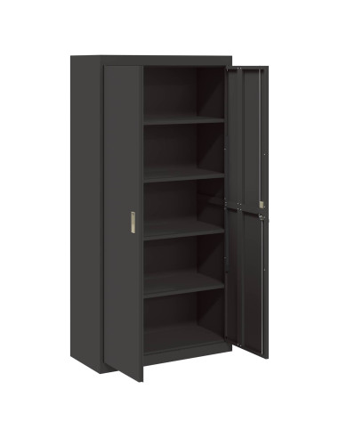 Armadio 2 pcs Nero 90 x 40 x 180 cm Acciaio