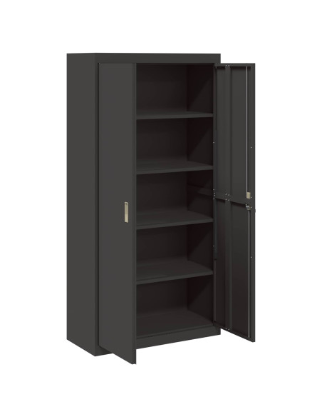 Armadio 2 pcs Nero 90 x 40 x 180 cm Acciaio