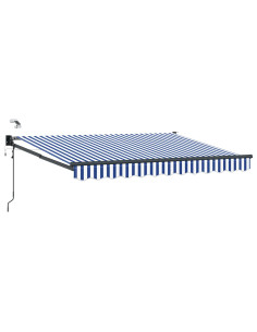 Tenda Elettrica con Blu e Bianco 3 x 2,5 m Alluminio