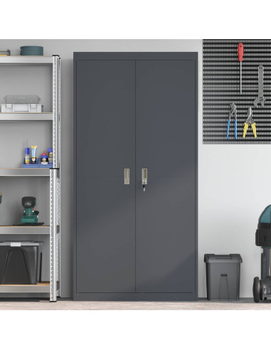 Armadio 2 pcs Antracite 90 x 40 x 180 cm Acciaio