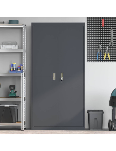 Armadio 2 pcs Antracite 90 x 40 x 180 cm Acciaio