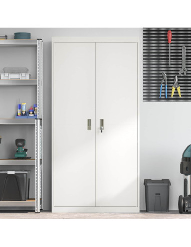 Armadio 2 pcs Bianco 90 x 40 x 180 cm Acciaio