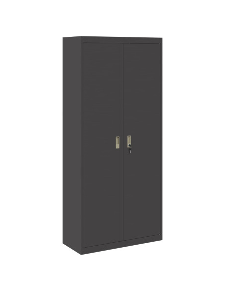 Armadio 2 pcs Nero 90 x 40 x 200 cm Acciaio
