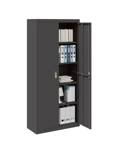 Armadio 2 pcs Nero 90 x 40 x 200 cm Acciaio