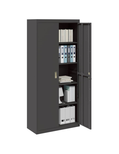 Armadio 2 pcs Nero 90 x 40 x 200 cm Acciaio