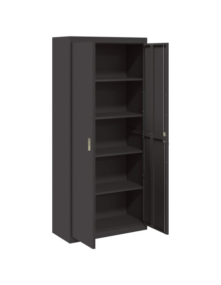 Armadio 2 pcs Nero 90 x 40 x 200 cm Acciaio