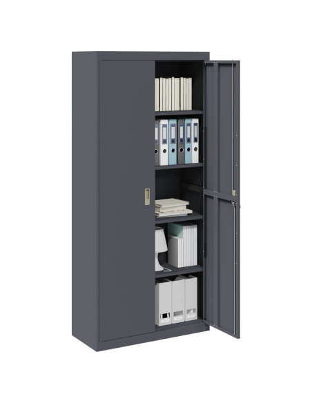 Armadio 2 pcs Antracite 90 x 40 x 200 cm Acciaio