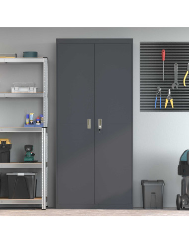 Armadio 2 pcs Antracite 90 x 40 x 200 cm Acciaio