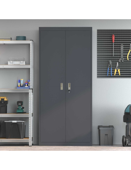 Armadio 2 pcs Antracite 90 x 40 x 200 cm Acciaio