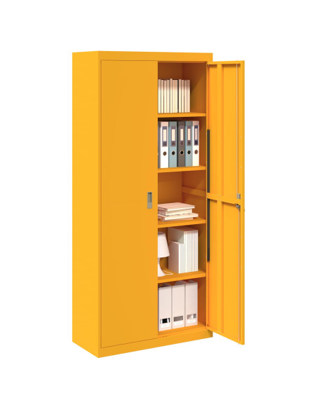 Armadio 2 pcs Giallo senape 90 x 40 x 200 cm Acciaio