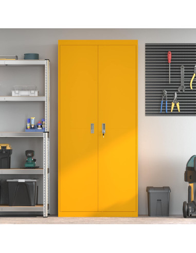 Armadio 2 pcs Giallo senape 90 x 40 x 200 cm Acciaio