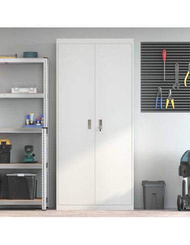 Armadio 2 pcs Bianco 90 x 40 x 200 cm Acciaio