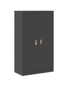 Armadio 2 pcs Nero 80 x 40 x 140 cm Acciaio 2