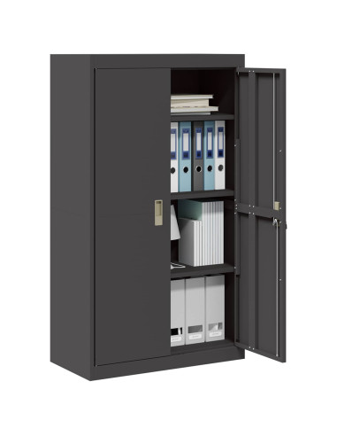 Armadio 2 pcs Nero 80 x 40 x 140 cm Acciaio