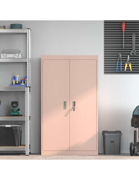 Armadio 2 pcs Rosa 80 x 40 x 140 cm Acciaio