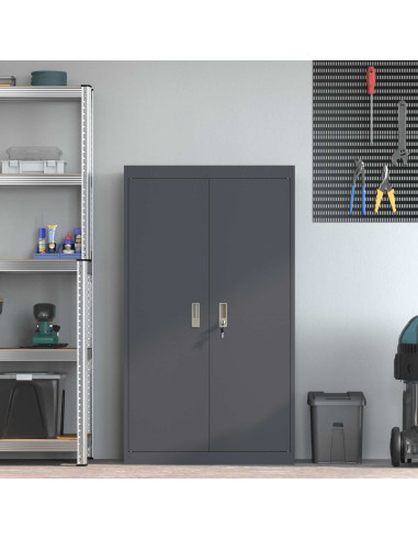 Armadio 2 pcs Antracite 80 x 40 x 140 cm Acciaio