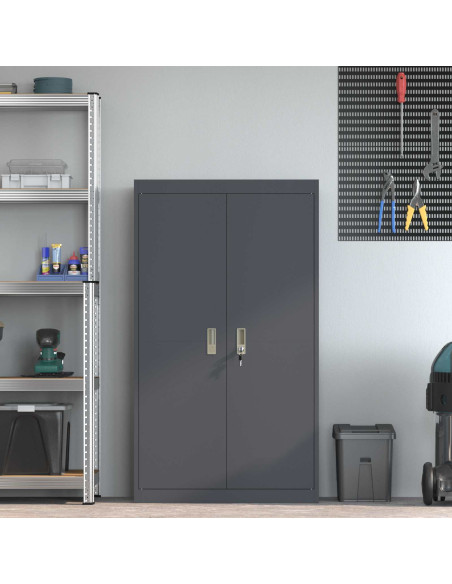 Armadio 2 pcs Antracite 80 x 40 x 140 cm Acciaio