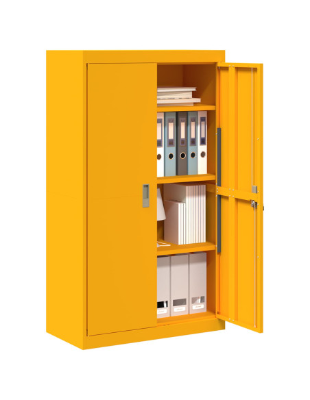 Armadio 2 pcs Giallo senape 80 x 40 x 140 cm Acciaio