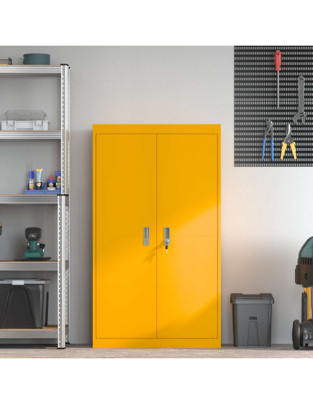 Armadio 2 pcs Giallo senape 80 x 40 x 140 cm Acciaio