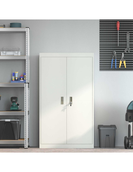 Armadio 2 pcs Bianco 80 x 40 x 140 cm Acciaio