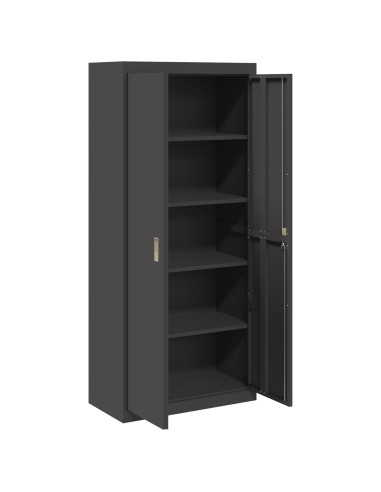 Armadio 2 pcs Nero 80 x 40 x 180 cm Acciaio