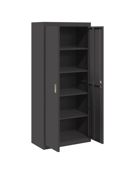 Armadio 2 pcs Nero 80 x 40 x 180 cm Acciaio