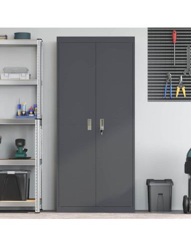 Armadio 2 pcs Antracite 80 x 40 x 180 cm Acciaio