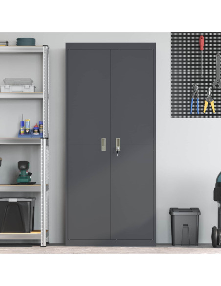 Armadio 2 pcs Antracite 80 x 40 x 180 cm Acciaio