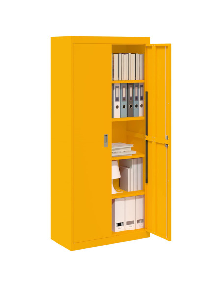 Armadio 2 pcs Giallo senape 80 x 40 x 180 cm Acciaio