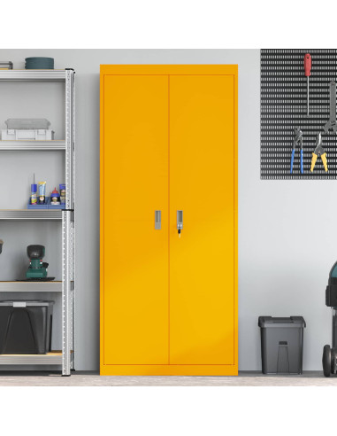 Armadio 2 pcs Giallo senape 80 x 40 x 180 cm Acciaio