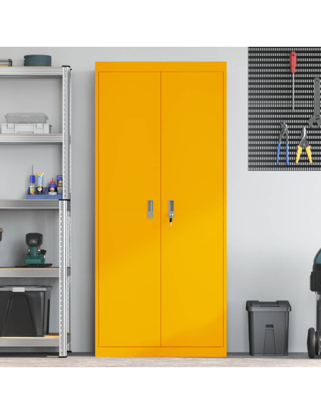 Armadio 2 pcs Giallo senape 80 x 40 x 180 cm Acciaio