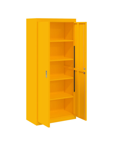 Armadio 2 pcs Giallo senape 80 x 40 x 180 cm Acciaio