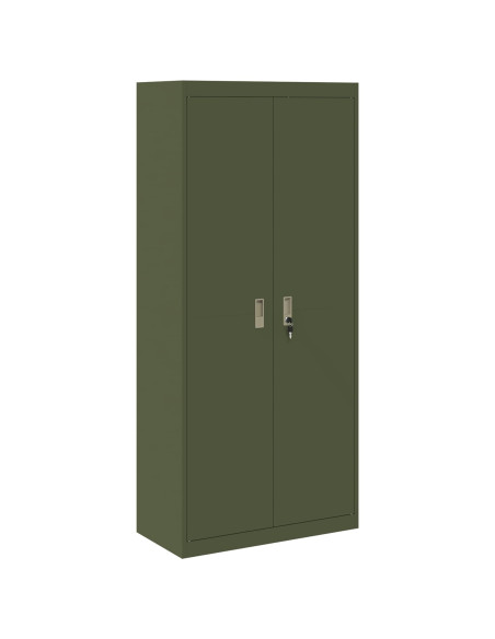 Armadio 2 pcs Verde oliva 80 x 40 x 180 cm Acciaio