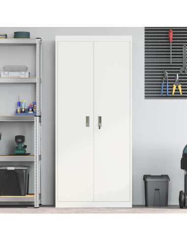 Armadio 2 pcs Bianco 80 x 40 x 180 cm Acciaio