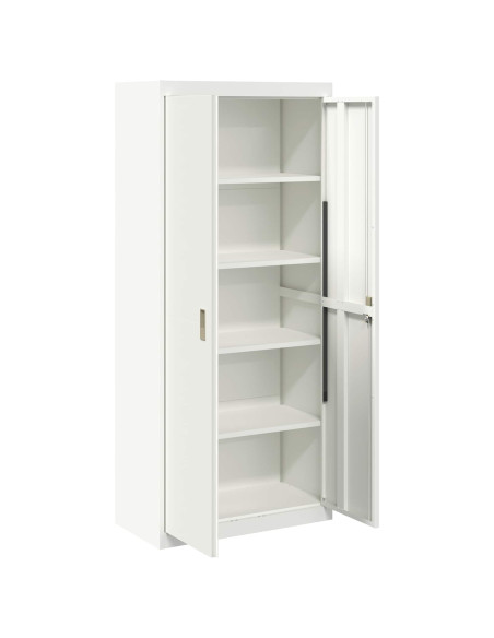 Armadio 2 pcs Bianco 80 x 40 x 180 cm Acciaio