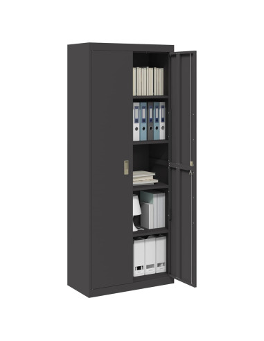 Armadio 2 pcs Nero 80 x 40 x 200 cm Acciaio