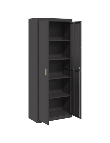 Armadio 2 pcs Nero 80 x 40 x 200 cm Acciaio