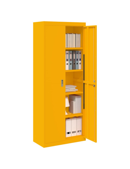 Armadio 2 pcs Giallo senape 80 x 40 x 200 cm Acciaio