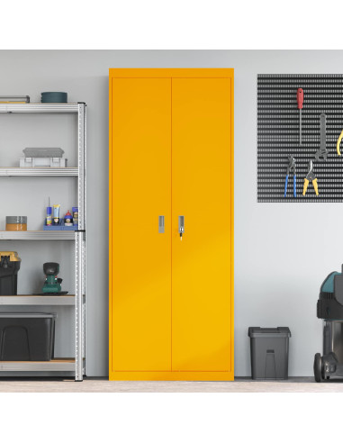 Armadio 2 pcs Giallo senape 80 x 40 x 200 cm Acciaio
