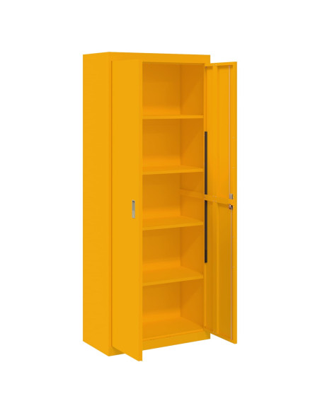 Armadio 2 pcs Giallo senape 80 x 40 x 200 cm Acciaio
