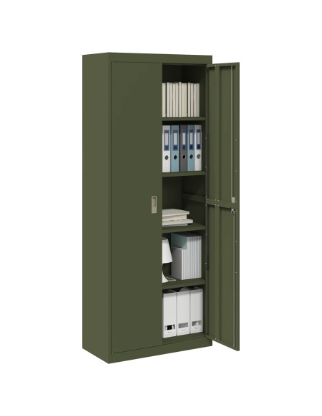 Armadio 2 pcs Verde oliva 80 x 40 x 200 cm Acciaio