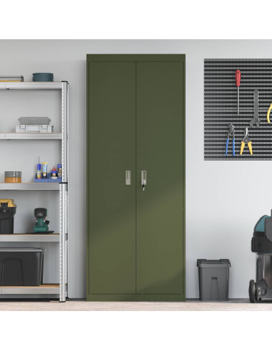 Armadio 2 pcs Verde oliva 80 x 40 x 200 cm Acciaio